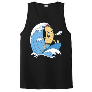 Taco Surfer Surfing Funny PosiCharge Competitor Tank