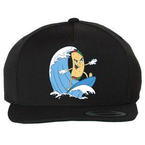 Taco Surfer Surfing Funny Wool Snapback Cap