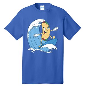 Taco Surfer Surfing Funny Tall T-Shirt