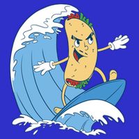 Taco Surfer Surfing Funny Button