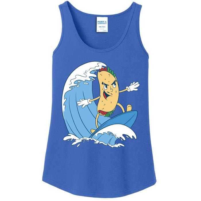 Taco Surfer Surfing Funny Ladies Essential Tank