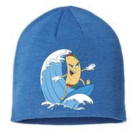 Taco Surfer Surfing Funny Sustainable Beanie