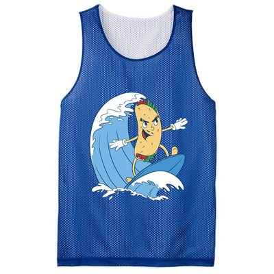 Taco Surfer Surfing Funny Mesh Reversible Basketball Jersey Tank