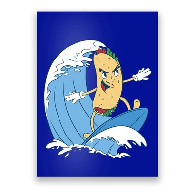 Taco Surfer Surfing Funny Poster
