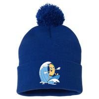 Taco Surfer Surfing Funny Pom Pom 12in Knit Beanie