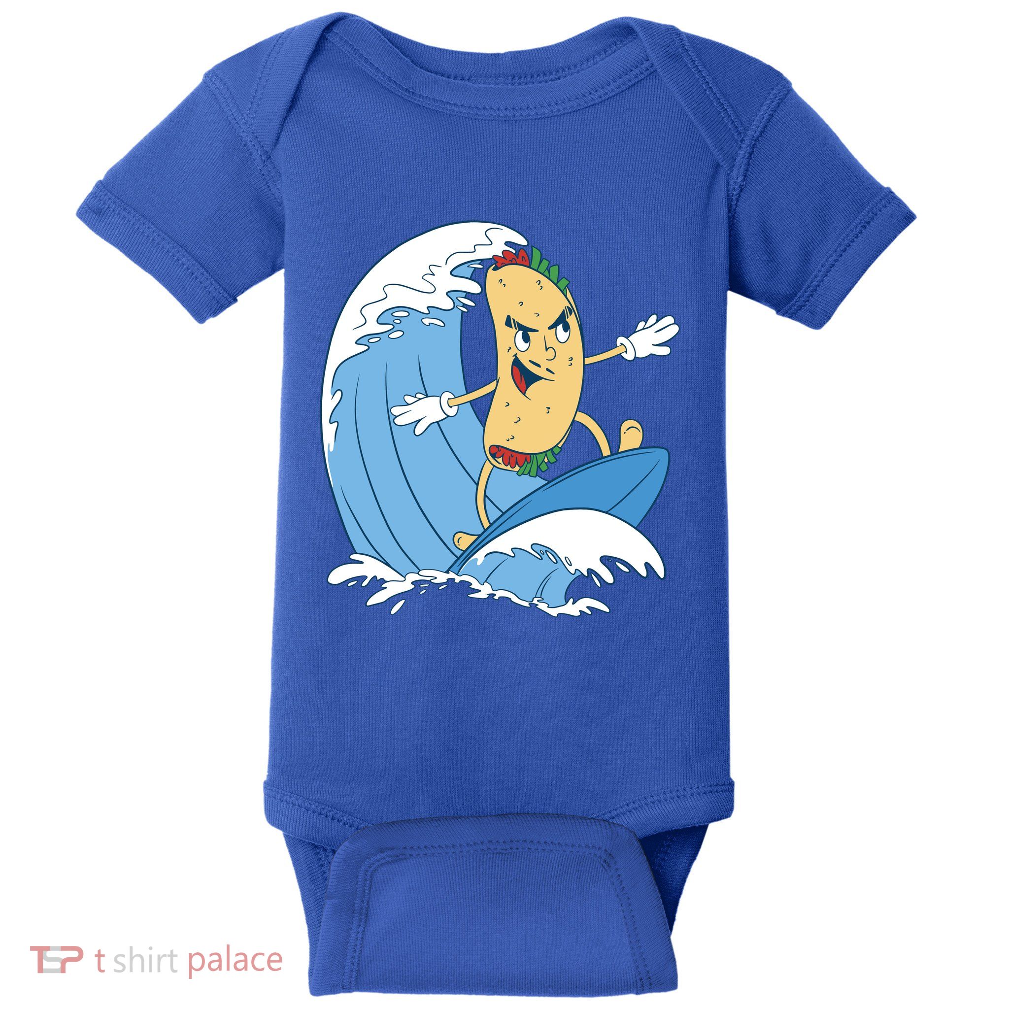 Taco Surfer Surfing Funny Baby Bodysuit