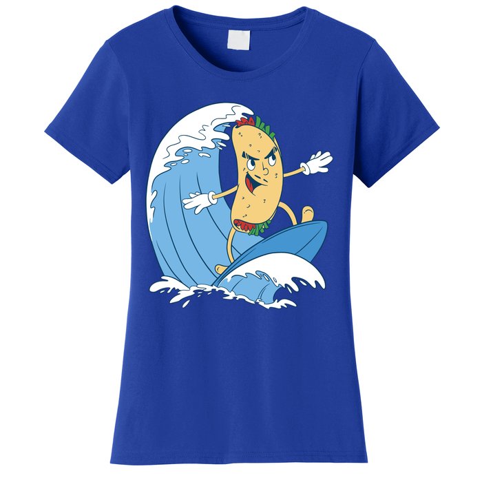 Taco Surfer Surfing Funny Women's T-Shirt