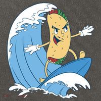Taco Surfer Surfing Funny Cotton Canvas Backpack