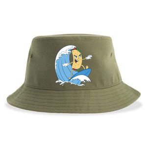 Taco Surfer Surfing Funny Sustainable Bucket Hat