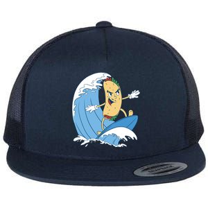 Taco Surfer Surfing Funny Flat Bill Trucker Hat