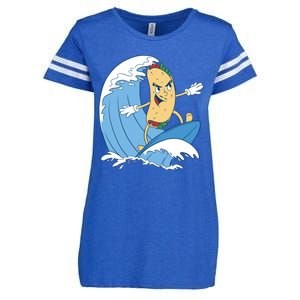 Taco Surfer Surfing Funny Enza Ladies Jersey Football T-Shirt