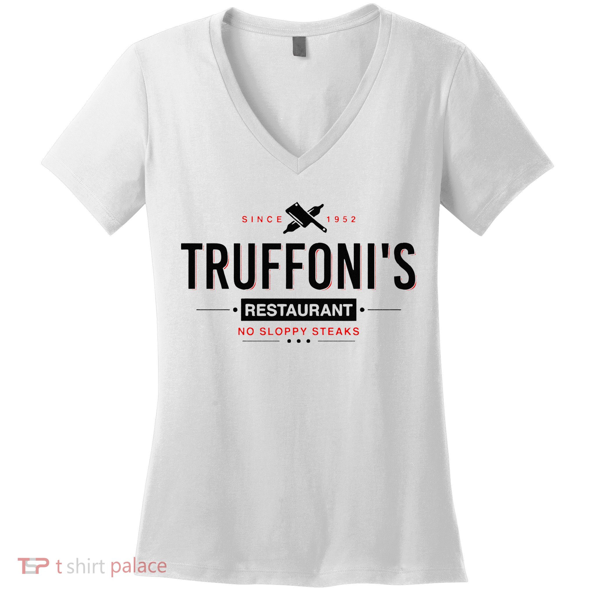 Truffonis Sloppy Steaks I Think You Should Leave Women's V-Neck T-Shirt
