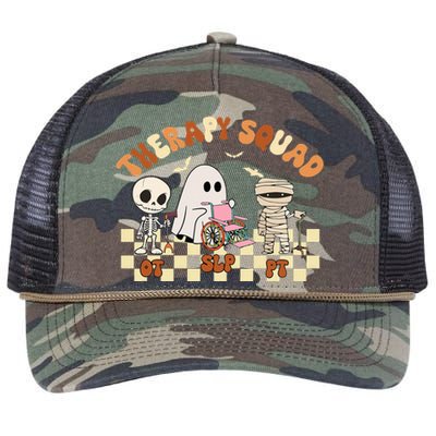 Therapy Squad SLP OT PT Groovy Halloween Speech Physical Retro Rope Trucker Hat Cap