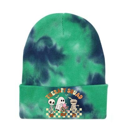 Therapy Squad SLP OT PT Groovy Halloween Speech Physical Tie Dye 12in Knit Beanie