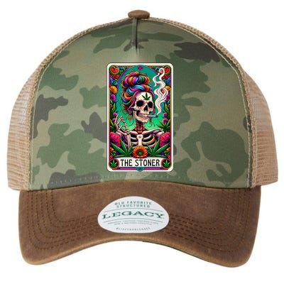 The Stoner Skeleton Tarot Card Funny 420 Cannabis Legacy Tie Dye Trucker Hat