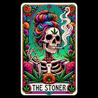 The Stoner Skeleton Tarot Card Funny 420 Cannabis Cooling Performance Crew T-Shirt