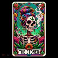 The Stoner Skeleton Tarot Card Funny 420 Cannabis Tall T-Shirt