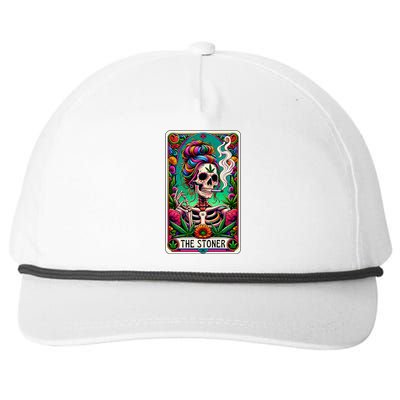 The Stoner Skeleton Tarot Card Funny 420 Cannabis Snapback Five-Panel Rope Hat