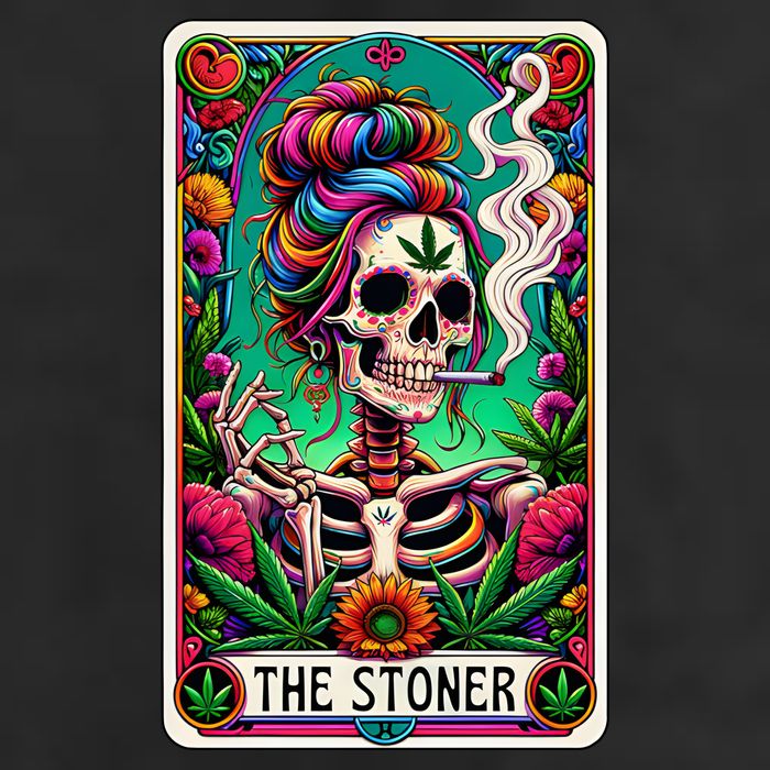 The Stoner Skeleton Tarot Card Funny 420 Cannabis 11oz C Handle Ceramic Mug