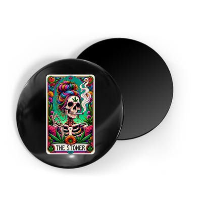 The Stoner Skeleton Tarot Card Funny 420 Cannabis Magnet