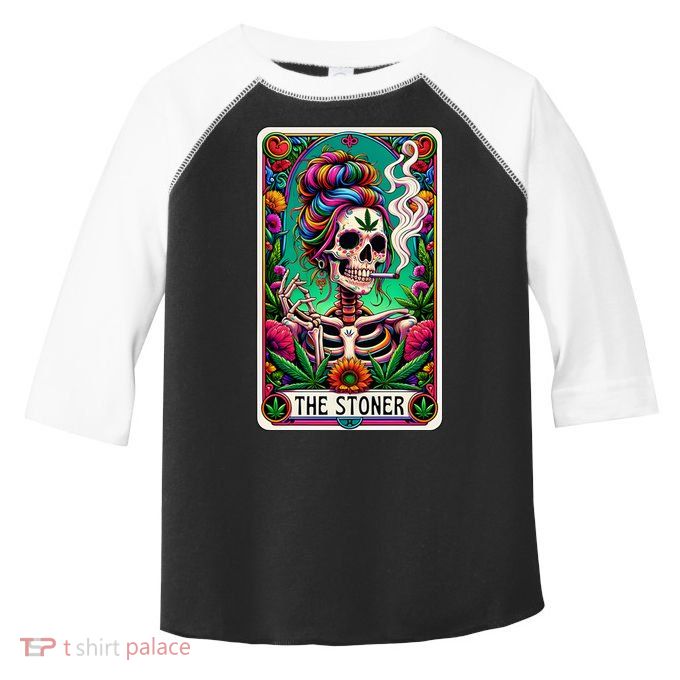 The Stoner Skeleton Tarot Card Funny 420 Cannabis Toddler Fine Jersey T-Shirt