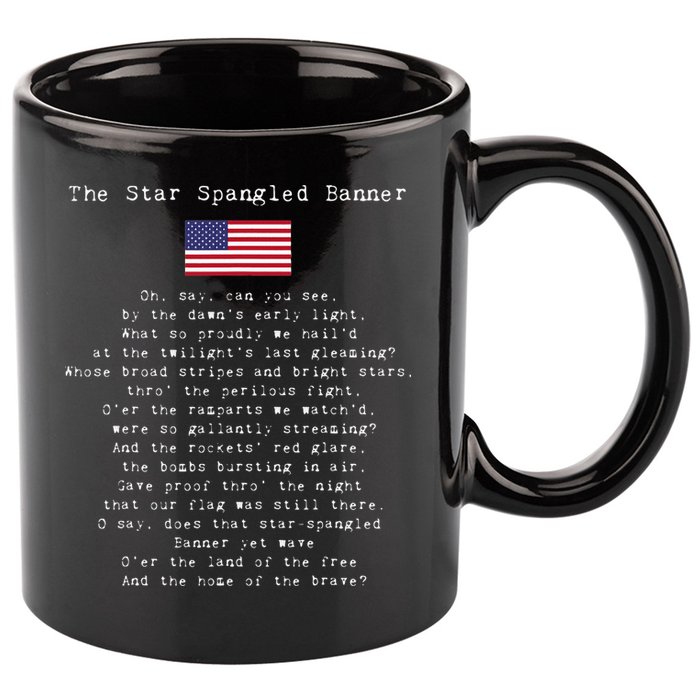 The Star Spangled Banner Patriotic Usa 11oz C Handle Ceramic Mug