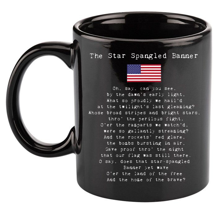 The Star Spangled Banner Patriotic Usa 11oz C Handle Ceramic Mug