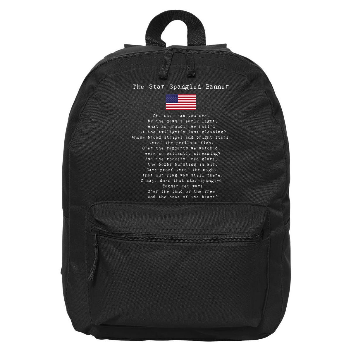 The Star Spangled Banner Patriotic Usa 16 in Basic Backpack