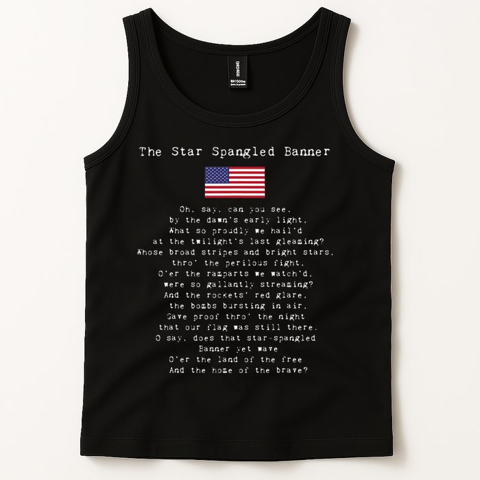 The Star Spangled Banner Patriotic Usa Tank Top