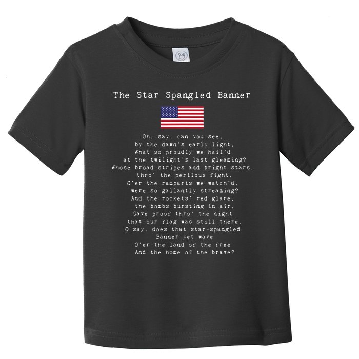 The Star Spangled Banner Patriotic Usa Toddler T-Shirt