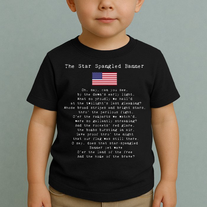 The Star Spangled Banner Patriotic Usa Toddler T-Shirt