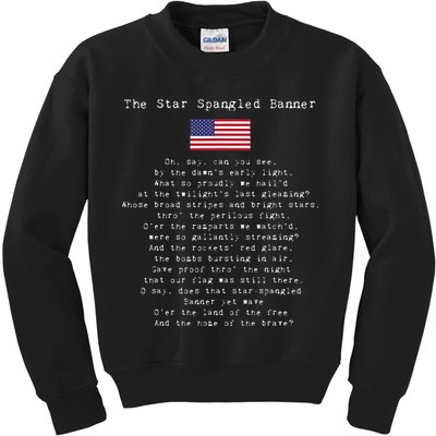 The Star Spangled Banner Patriotic Usa Kids Sweatshirt