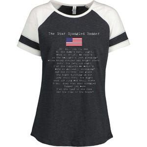 The Star Spangled Banner Patriotic Usa Enza Ladies Jersey Colorblock Tee