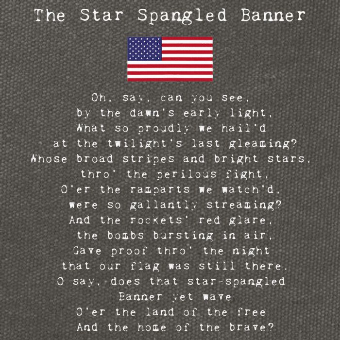 The Star Spangled Banner Patriotic Usa Cotton Canvas Backpack