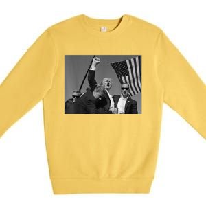 Trump Shooting Survivor Donald Trump Fist Pump Premium Crewneck Sweatshirt