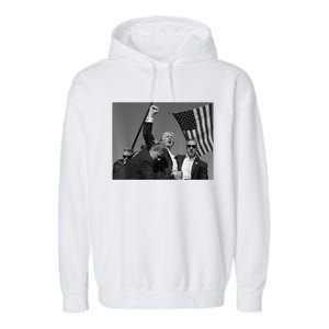 Trump Shooting Survivor Donald Trump Fist Pump Garment-Dyed Fleece Hoodie