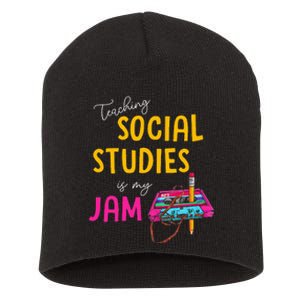 Teaching Social Studies Is My Jam Back To School Teacher Short Acrylic Beanie