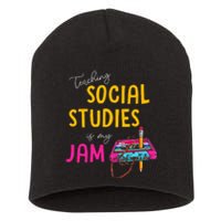 Teaching Social Studies Is My Jam Back To School Teacher Short Acrylic Beanie