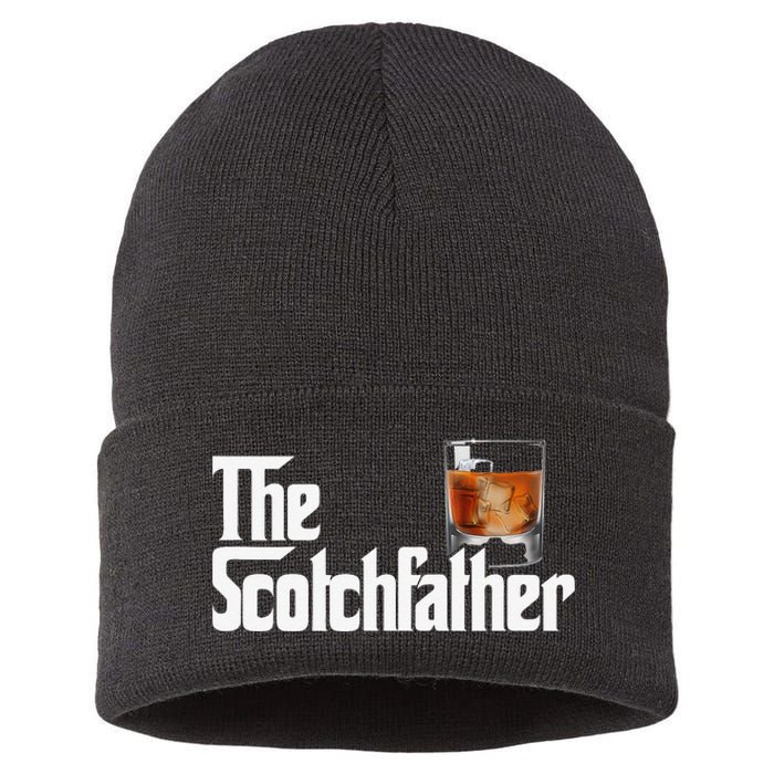 The Scotchfather Scotch Father Dad Father's Day Drinking Sustainable Knit Beanie