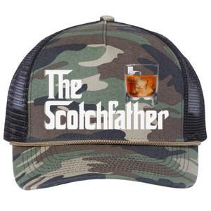 The Scotchfather Scotch Father Dad Father's Day Drinking Retro Rope Trucker Hat Cap