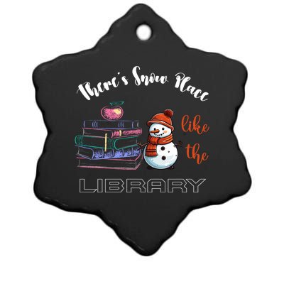 There S Snow Place Like The Library Christmas Ceramic Star Ornament