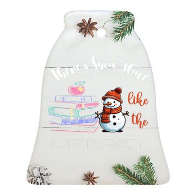 There S Snow Place Like The Library Christmas Ceramic Bell Ornament