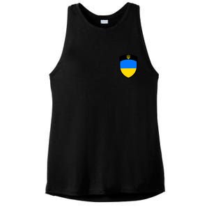 Tactical Shield Support 5 11 Ukraine Volodymyr Zelenskyy Trident Military Ladies PosiCharge Tri-Blend Wicking Tank