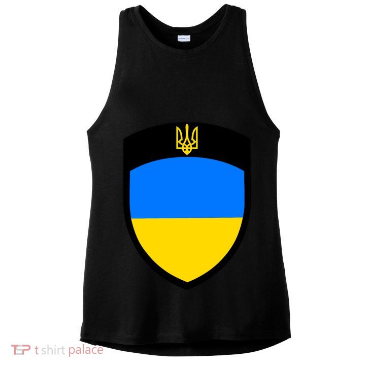 Tactical Shield Support 5 11 Ukraine Volodymyr Zelenskyy Trident Military Ladies PosiCharge Tri-Blend Wicking Tank