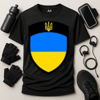 Tactical Shield Support 5 11 Ukraine Volodymyr Zelenskyy Trident Military Cooling Performance Crew T-Shirt