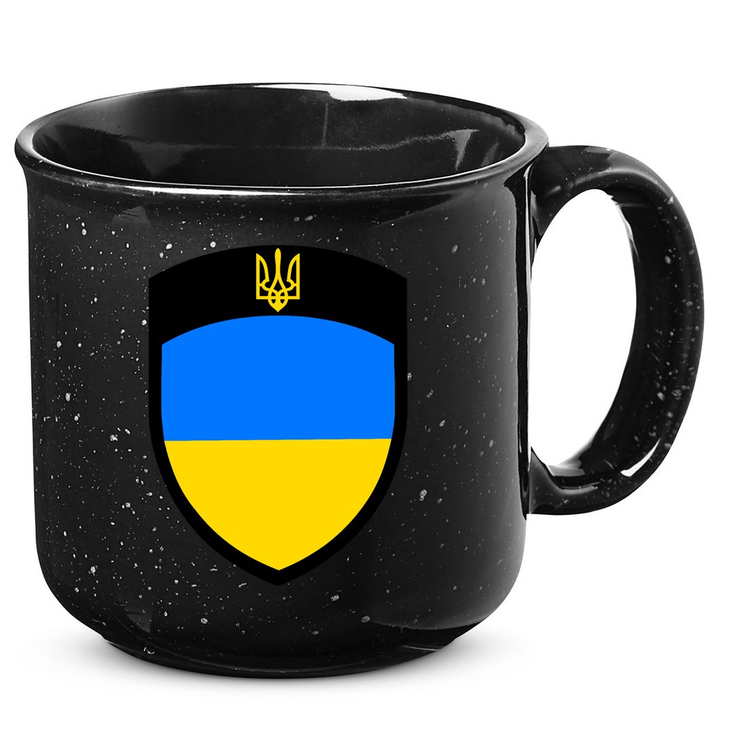Tactical Shield Support 5 11 Ukraine Volodymyr Zelenskyy Trident Military 15oz Campfire Ceramic Mug