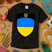 Tactical Shield Support 5 11 Ukraine Volodymyr Zelenskyy Trident Military Kids T-Shirt