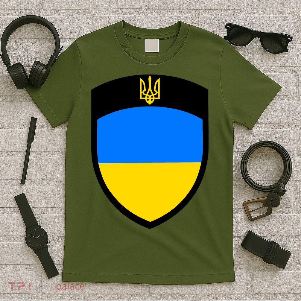 Tactical Shield Support 5 11 Ukraine Volodymyr Zelenskyy Trident Military T-Shirt