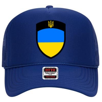 Tactical Shield Support 5 11 Ukraine Volodymyr Zelenskyy Trident Military High Crown Mesh Back Trucker Hat