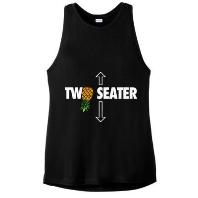 Two Seater Swinger Funny Upside Down Pineapple Swinger Ladies PosiCharge Tri-Blend Wicking Tank